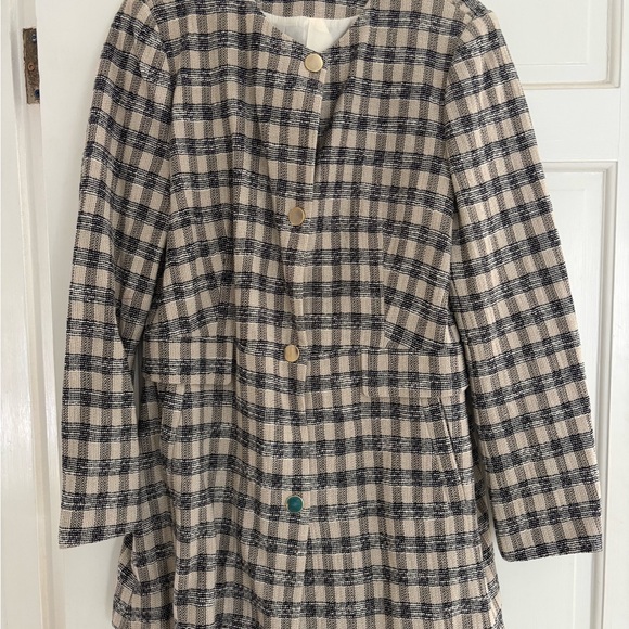 Zara Jackets & Blazers - Zara Checkered Black and Cream Jacket/ Blazer